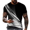 3D Print T Shirt For Men Striped Pattern Sweatshirt Casual Long Sleeve Male Oversized Breathable Clothes Leisure Comfortable Top. 