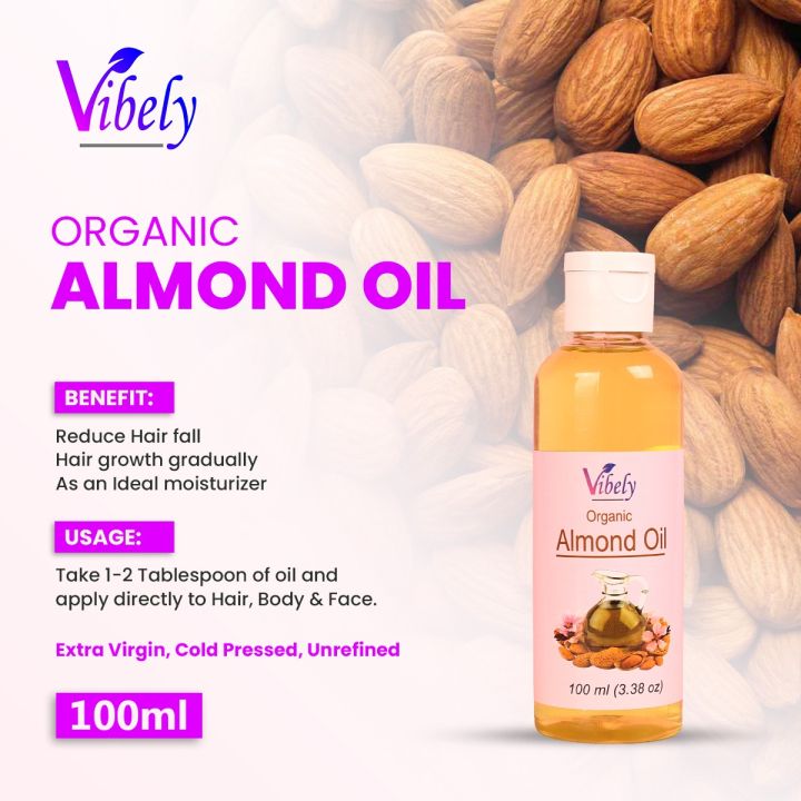 Vibely Organic Almond Oil 100 ml