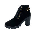 2024 Europe and the United States Plus Size Heightened Martin Boots Women's British Style Platform Boots Women's New Fashion Block Heel Women's Short Boots. 