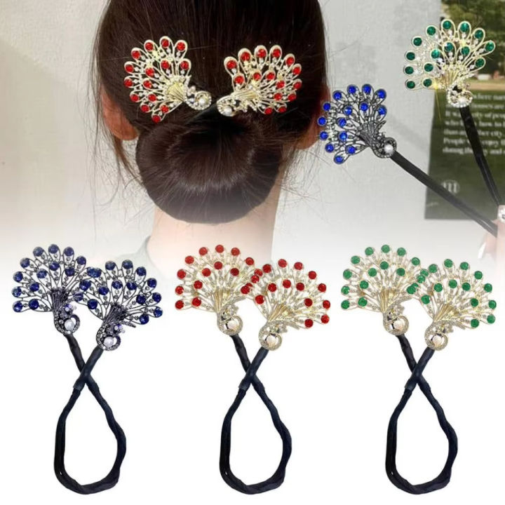 Peacock%20Rhinestone%20Hair%20Bun%20Maker%20Colourful%20Fashion%20Lazy%20Hair%20Curler%20Elegant%20U%20Shape%20Twister%20Curler%20Women%20Hair%20Accessories%20Headband%20Roller%20Hair%20Curler%20Donut%20Bun%20Maker%20Lazy%20Hairpin%20Hair%20Bow%20Twisted%20Korean%20Style%20Accessories%20Tool%20Women's%20Style%20-%20Image%205