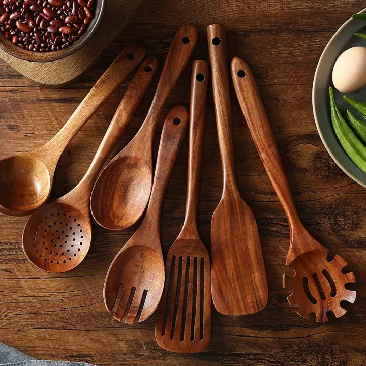 Individual%20Wooden%20Kitchen%20Utensils%20Set,Wooden%20Spoons%20for%20Cooking%20Natural%20Teak%20Wood%20Kitchen%20Spatula%20Set%20for%20Including%207%20Pack%20Exquisite%20Product%20-%20Image%207
