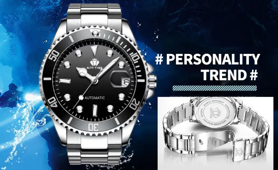 41MM NH35 Men Automatic Mechanical Watch Waterproof Luminous Diving Watch Original Luxury Brand Stainless Steel Case Watch