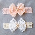 White Lace Bow Baby Headbands for Girl Cute Bowknot Hair Band Elastic Infant Turban Newborn Headwear Baby Hair Accessories 머리띠. 