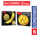 Panther Mix 1 Pack Dotted Condom 1 Pack Dotted Banana Condom 3x2=6pcs. 