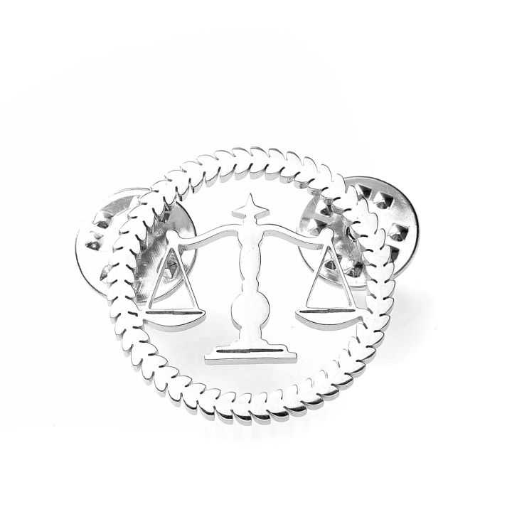 Libra Balance Advocate Brooch Justice and Equity Symbol For Men's Shirt Jewelry Lawyers Judge Steel Lapel Pin