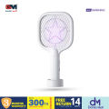 Mini Portable Electric Mosquito Swatter Racket Rechargeable Automatic USB Electric Mosquito Swatter for Indoor - White. 