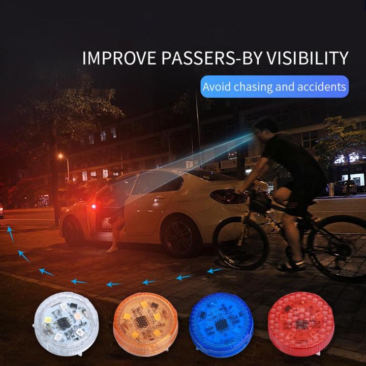 【Ready Stock+FREE Shipping+COD 】2024 New 2PCS Wireless Magnetic Door Opening Warning Light 5LED Strobe Anti Rear Collision Safety Light Indicator Light Universal Door Edge