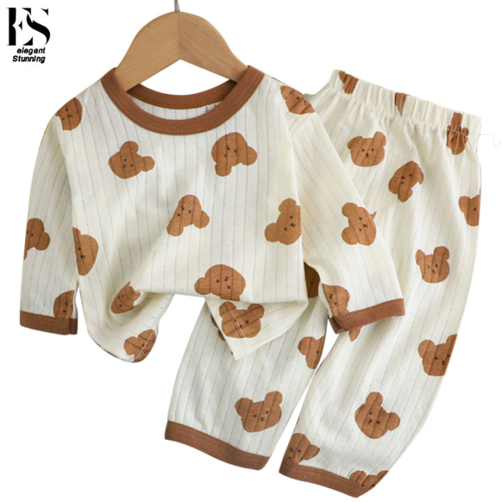 Elegantstunning%20Kids%20Pajamas%20Suit%20Long%20Sleeves%20Round%20Neck%20Tops%20Pants%20Cartoon%20Printing%20Cotton%20Two-piece%20Set%20For%20Boys%20Girls%20-%20Image%202