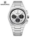 NAVIFORCE NF8048 Classic Business Timeless Chronograph Stainless Steel Strap Men Watches. 