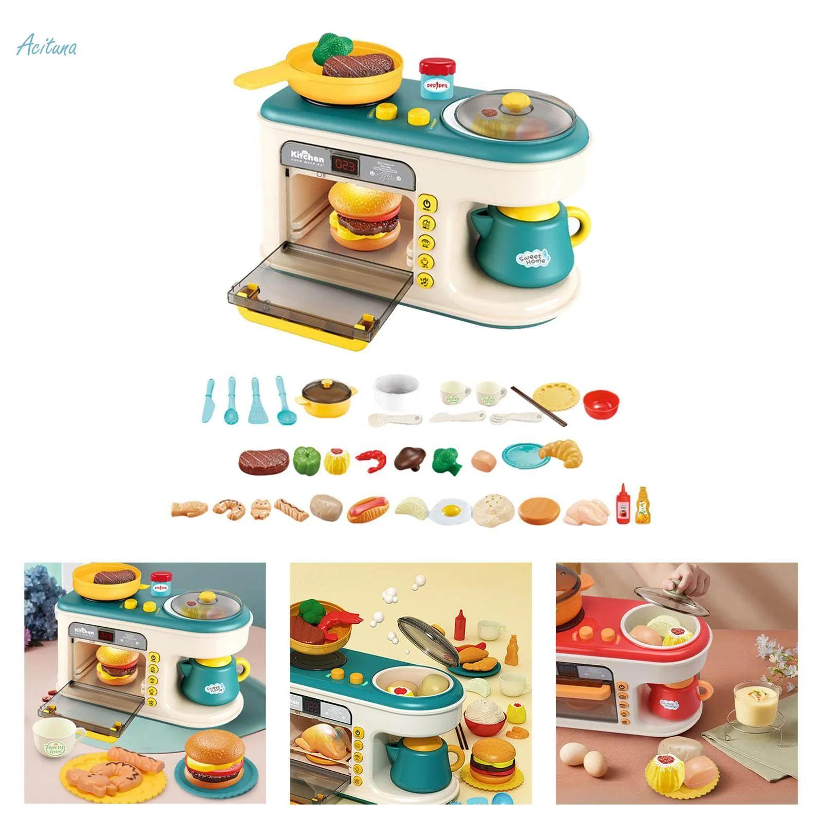 Kitchen Playset With Oven Food Cooking Playset For Sensory Birthday Party 7 Kitchen Playset With Oven Food Cooking Playset For Sensory Birthday Party