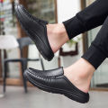 Men Chef Shoes Business Slippers Waterpoof Cover Toe Fashion Casual Daily Plus Size Leather Slippers Indoor. 