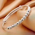 Wholesale Fine 925 Sterling Silver Bangles Bracelet Charms Heart Open for Women Lady Jewelry Adjustment Cuff Wedding Gift. 