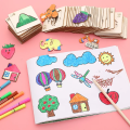 5-20pcs Montessori Kids Drawing Toys Wooden DIY Painting Stencils Template Craft Toys Puzzle Educational Toys for Children Gifts. 