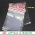 100Pcs- Zipper Lock Bag Zip Lock Plastic Transparent Packet Zipper Poly Clear Plastic Bags Re-Useable Re-Sealable Packaging Bags For Food Storage & Dispensers. 