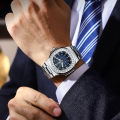 POEDAGAR Luxury Square Man Wristwatch Luminous Waterproof Date Men Watch Stainless Steel Men's Quartz Watches Casual Male Clock. 