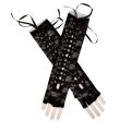 1 Pair Halloween Retro Women Long Gloves Lace Corset Arm Elbow Fingerless Black Glove.