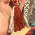 Hand-woven Rustic Small Flower Tassel Keychain Creative Handmade Bag Car Wallet Pendant.