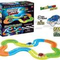 Magic Tracks Toy for Kids- Amazing Racetrack - Bends, Flexes and Glows - 3D LED Lights - 220 pcs, Multicoloured.