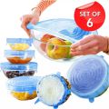 Silicon Food Cover Set of 6pcs Kitchen Reusable Silicone Stretch Cover Seal Lid Preservation Vacuum Food Storage Wrap Bowl Pot Cover. 