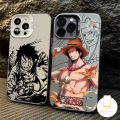 Luxury Plating Meatl Case For Redmi 9A 10 12 9T A1 13C 10A 10C 12C A2 9 9C NFC Note 13 11 12 9 11s 10 8 10s Pro Max Poco X6 M6 M3 C55 Mi 12 11 Lite Trend Anime Cool Luffy Ace Cover. 