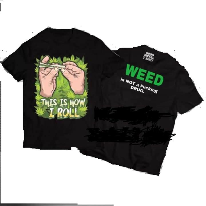 MEN'S COTTON T-SHIRT WEED ROLL