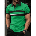 Mens Polo Short Sleeve Tops Fashion Mens Polo Clothing New Mens Printed Striped Polo Shirt Casual Plus Size Blouse.
