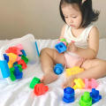 5 Set Screw Building Blocks Nut Shape Match Puzzle Toys For Children Infant Montessori Shape Color Recognize Educational Toys. 