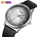 SKMEI Men Quartz Watch Leather Strap Waterproof Watch Fashion Minimalist Style For Men 1991. 