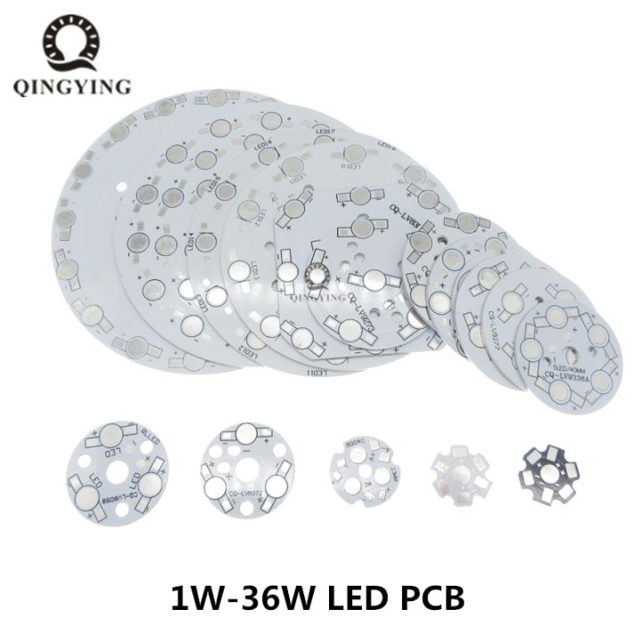 【Alizeker Mall】1W-36W High power LED PCB Board Lamp Panel White Star Sink 1W3W4W5W7W9W12W15W18W21W 24W30W36W Round Base Plate
