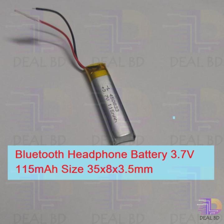 Bluetooth Headphone Battery 3.7V 115mAh Size 35x8x3.5mm Lithium Polymer Rechargeable Lipo Battery For Bluetooth Smart Watch MP3