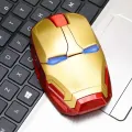 Mute Mouse 2.4Ghz Super Hero Computer Mouse Iron Man Wireless Mouse Led Battery Powered Optical Gaming Mice with Nano USB Receiver 1600DPI Silent Mouse for Notebook, PC, Laptop. 