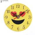 〓Creative Funny Emoji Round Wall Clock Living Room Bedroom Home Decor.