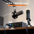 FIFINE Sound Mixer for Condenser Microphone with Gain Knob,Audio interface with 48V Phantom Power for XLR Mic Podcast-Ampli1. 