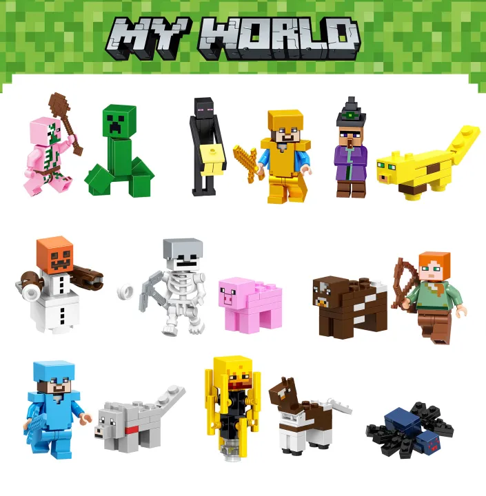 XL03%20Minecraft%20Compatible%20Lego%20Bricks%2016%20Figures%2016%20Figures%20Creeper%20Fear%20Steve%20Cross%20Border%20Toy%20-%20Image%206