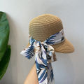 Small fresh bohemian shade sunscreen straw hat women's summer seaside vacation play bow duck tongue equestrian hat.