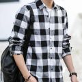 Black & White Check Shirt For Men.