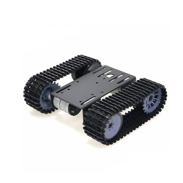 Black TP101 - Dual 12V Motorised Tracked Robot Tank Chassis
