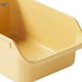Semi Enclosed Cat Bedpan Cat Litter Container Cat Toilet Sand Box yellow.