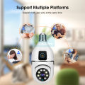 Doomhot Camera Dual Upgrade Light Bulb Camera Camera Screen Dual Lens Intelligent Tracking PTZ Detection Alarm Infrared Night Vision Multiple Platforms Connected Cellphone WiFi. 