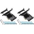 2X PCIE SATA Card 8 Port, 6Gbps SATA 3.0 PCIe Card, PCIe to SATA Controller Expansion Card, Upport 8 SATA 3.0 Devices.