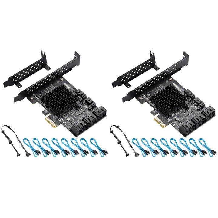 2X PCIE SATA Card 8 Port, 6Gbps SATA 3.0 PCIe Card, PCIe to SATA Controller Expansion Card, Upport 8 SATA 3.0 Devices
