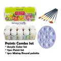 Combo Acrylic Paint Color and Brush Set. 