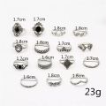 Trendy 15 Pcs/set Ring Set for Women New Collection/ Finger Rings for Girls Simple Stylish - Fashionable Silver Smart Retro Rings Set Birthday Gift for Women. 