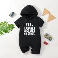 Baby Boys Casual Yes I Know I Look Like My Daddy Short Sleeve Hooded Romper Jumpsuit Clothes.