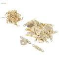 24pcs Wooden Triangle Flower Metal Hasp Clasp Latch Jewelry Box. 