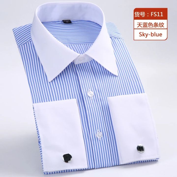 Quality%20Gentle%20Formal%20Mens%20French%20Cuff%20Dress%20Shirt%20Men%20Long%20Sleeve%20Solid%20Striped%20Style%20Men's%20Shirts%20Cufflink%20Include%20Plus%20Size%20-%20Image%207
