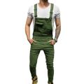 Solid color Men's Jumpsuits Hi Street Multi Pocket Sleeveless Bib Overalls for Man Slim Suspender Pants Trousers Plus Size M-3XL. 