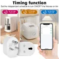SMATRUL - Universal Tuya Wifi Smart Socket - 3 Pin 16A Plug - With Power Monitor - Voice Timing - for Google Home Alexa. 