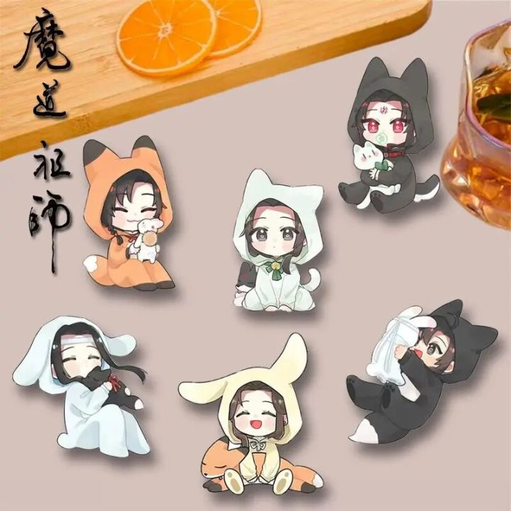 Anime Mo Dao Zu Shi Cartoon The Untamed Peripheral Acrylic Badge Wei Wuxian Lan Wangji Rabbit Brooch Pendant Gift Accessories