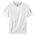Thin Ice Silk MenTT-shirt Summer Sports and Leisure round Neck Large Size Quick Drying Clothes Loose Night Reflective. 
